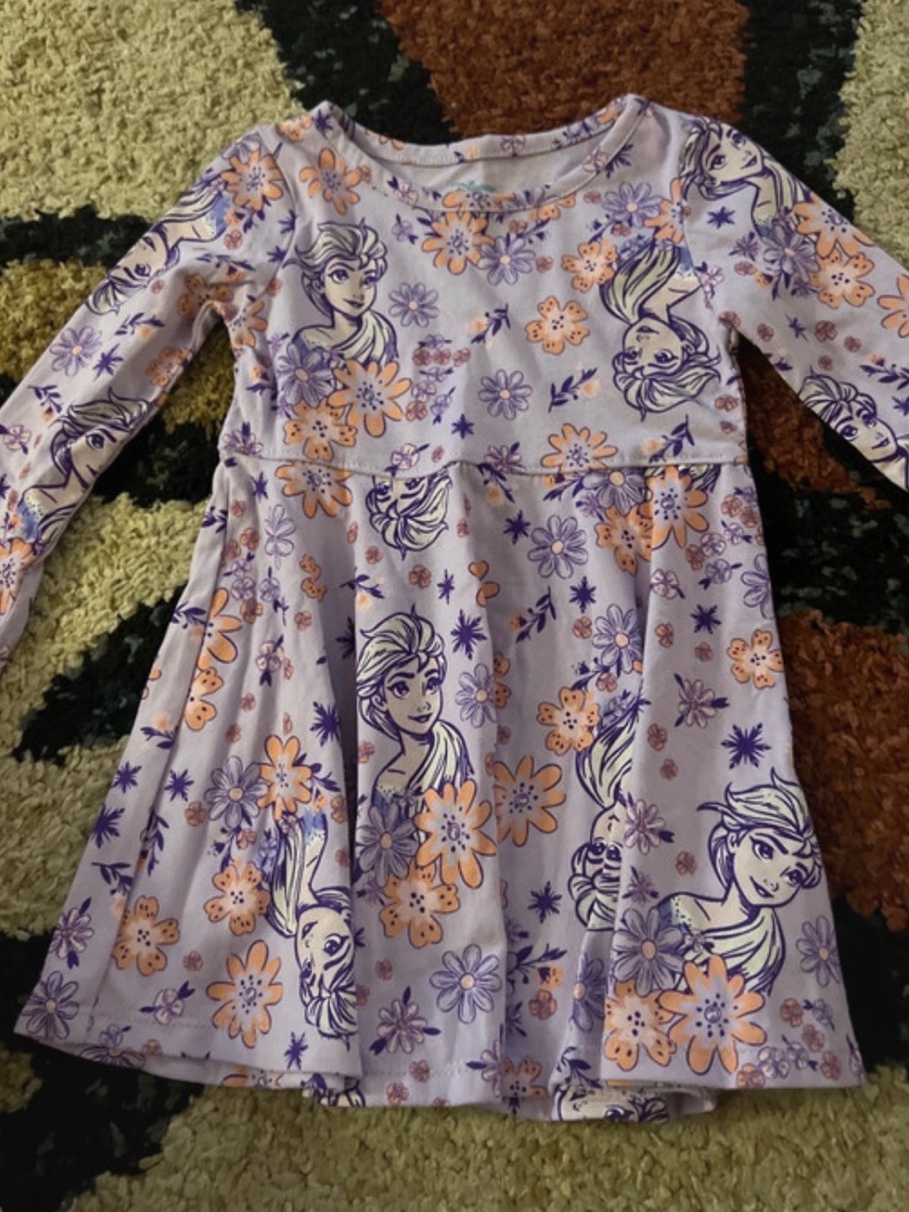 Disney Lavender and Peach Floral Frozen Character Dress